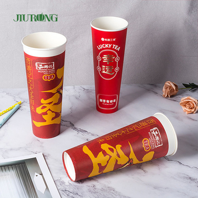 tasse de papier ondulée biodégradable de l'ondulation 16oz avec le couvercle de PLA