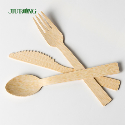 Ensemble en bois de Flatwar Cutleri de cuillère de fourchette de couteau de vaisselle en bambou biodégradable de Dispos