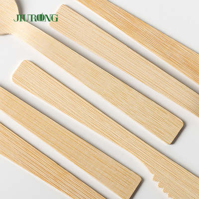 Ensemble en bois de Flatwar Cutleri de cuillère de fourchette de couteau de vaisselle en bambou biodégradable de Dispos