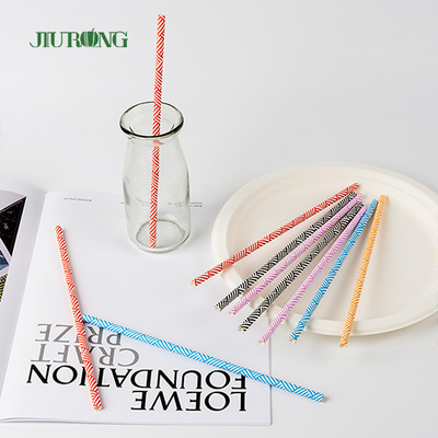 Papier biodégradable jetable coloré buvant Straw Striped Pattern Food Grade