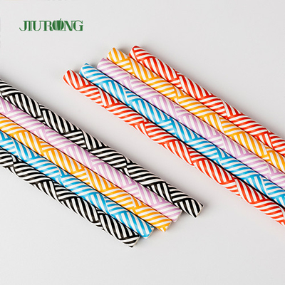 Papier biodégradable jetable coloré buvant Straw Striped Pattern Food Grade