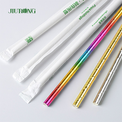 PLA potable 12mm compostable de 6mm 8mm Straw Individually Wrapped biodégradable