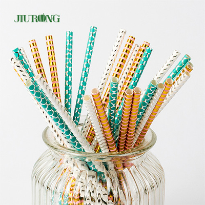 Catégorie comestible de papier jetable de LFGB Straw White And Blue Striped pour la partie