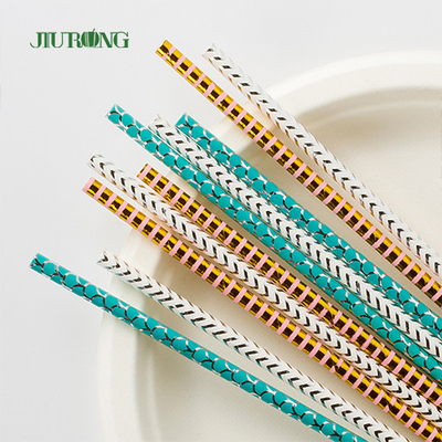 Catégorie comestible de papier jetable de LFGB Straw White And Blue Striped pour la partie
