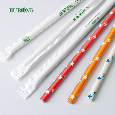 FDA Dot Printing Stripe Paper Straw pour des services de plats à emporter