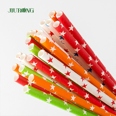 FDA Dot Printing Stripe Paper Straw pour des services de plats à emporter