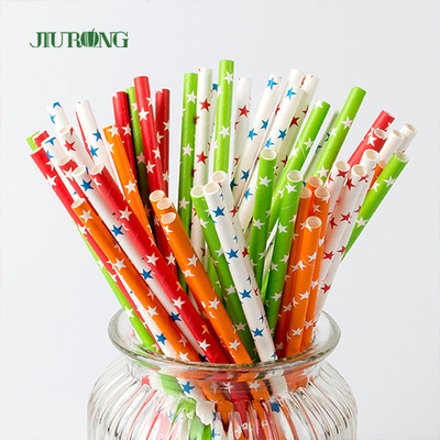 FDA Dot Printing Stripe Paper Straw pour des services de plats à emporter