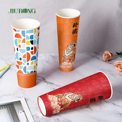 Brown a ridé les tasses de papier biodégradables pour le café chaud de boissons