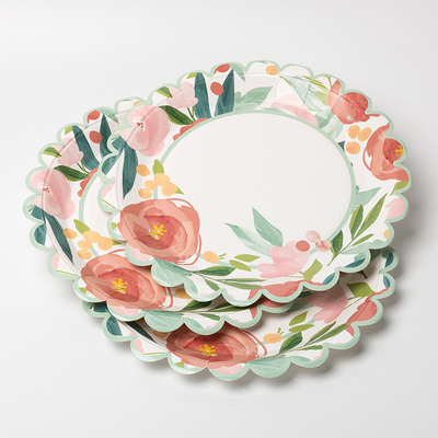 Catégorie comestible jetable de Valentine Day Party Supplies Tableware de plaque à papier de rond de fleur