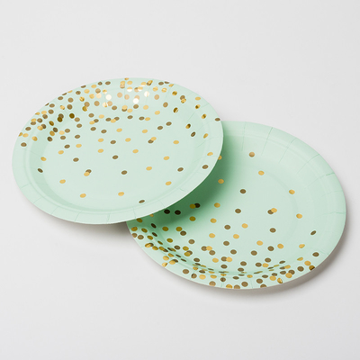 Anti plaques à papier biodégradables sales de FSC avec Dot Design d'or