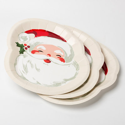 Forme spéciale jetable de Santa Claus Christmas Party Supplies Set de plaque à papier de FDA