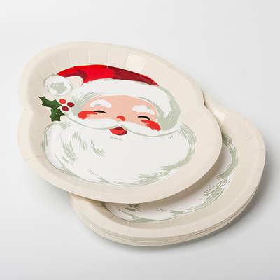 Forme spéciale jetable de Santa Claus Christmas Party Supplies Set de plaque à papier de FDA