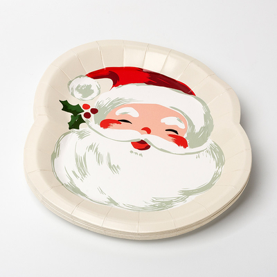 Forme spéciale jetable de Santa Claus Christmas Party Supplies Set de plaque à papier de FDA