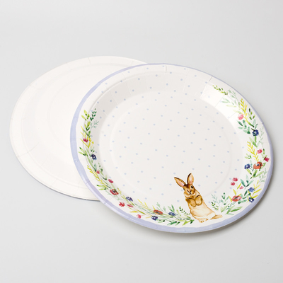 La partie mignonne jetable d'enfant de plaque à papier de lapin fournit l'ensemble de plat