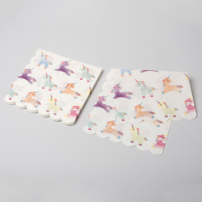 Partie de fête Unicorn Paper Napkin de couverts jetables biodégradables de salle à manger