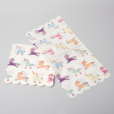 Partie de fête Unicorn Paper Napkin de couverts jetables biodégradables de salle à manger