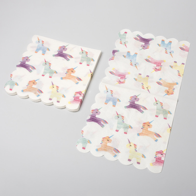 Partie de fête Unicorn Paper Napkin de couverts jetables biodégradables de salle à manger