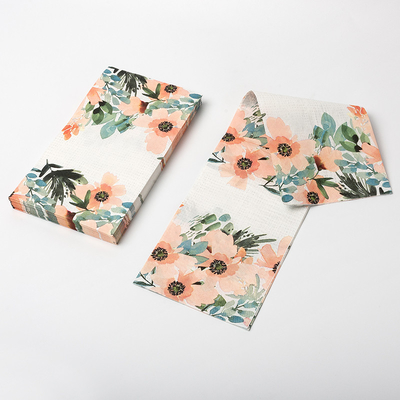 Approvisionnements jetables de noce de serviette de papier d'impression de fleur faite sur commande de mode