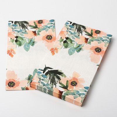 Approvisionnements jetables de noce de serviette de papier d'impression de fleur faite sur commande de mode