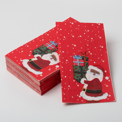 Serviette jetable biodégradable de Santa Claus Christmas Theme Party Paper de couverts de LFGB