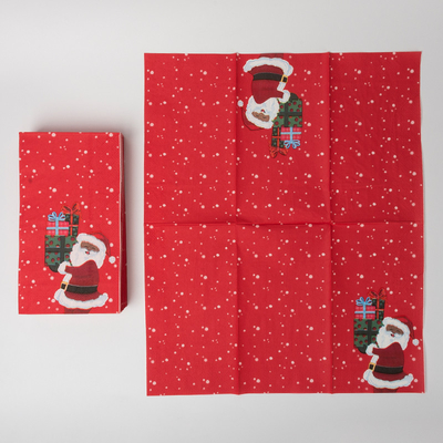 Serviette jetable biodégradable de Santa Claus Christmas Theme Party Paper de couverts de LFGB