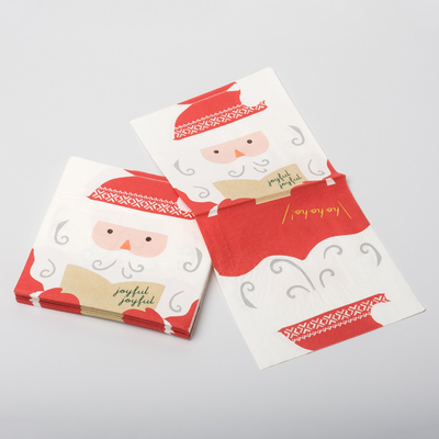 Ensemble fait sur commande d'approvisionnements de Santa Claus Christmas Paper Napkins Party d'impression