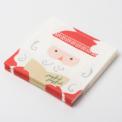 Ensemble fait sur commande d'approvisionnements de Santa Claus Christmas Paper Napkins Party d'impression