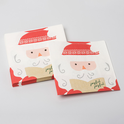 Ensemble fait sur commande d'approvisionnements de Santa Claus Christmas Paper Napkins Party d'impression