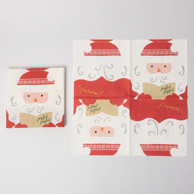 Ensemble fait sur commande d'approvisionnements de Santa Claus Christmas Paper Napkins Party d'impression