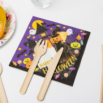 Approvisionnements fous de partie de thème de Halloween de monstre de potiron de Sprite de partie de serviette de papier de dîner de BRC