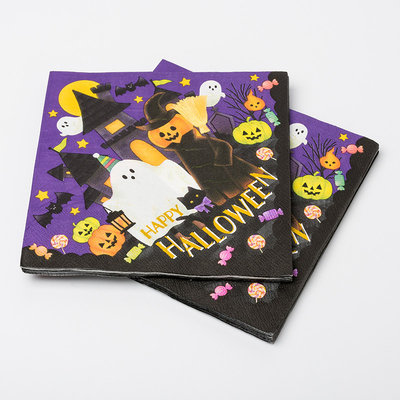 Approvisionnements fous de partie de thème de Halloween de monstre de potiron de Sprite de partie de serviette de papier de dîner de BRC