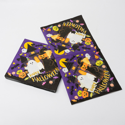 Approvisionnements fous de partie de thème de Halloween de monstre de potiron de Sprite de partie de serviette de papier de dîner de BRC