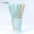 Pailles biodégradables rayées dorées de Noël de Kraft de paille de papier 5*120mm