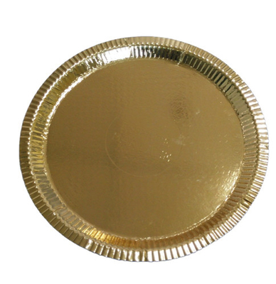 Assiettes en papier biodégradables jetables de catégorie comestible or rond pour le restaurant