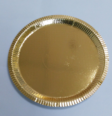 Assiettes en papier biodégradables jetables de catégorie comestible or rond pour le restaurant