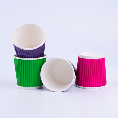 Tasses à café biodégradables ondulées brunes tasse de café de boisson chaude de 14 oz