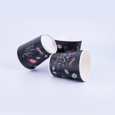 Tasses à café biodégradables ondulées brunes tasse de café de boisson chaude de 14 oz