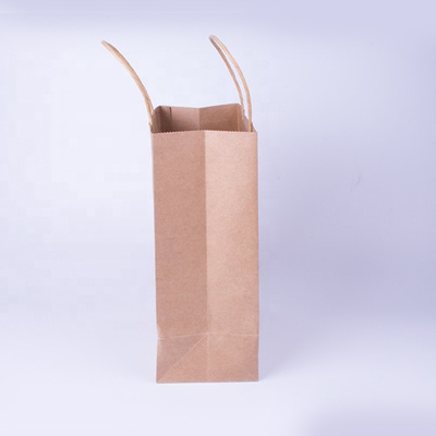 Copie écologique adaptée aux besoins du client de logo de 280mm de sac de papier biodégradable de poignée plate