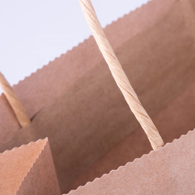 Copie écologique adaptée aux besoins du client de logo de 280mm de sac de papier biodégradable de poignée plate