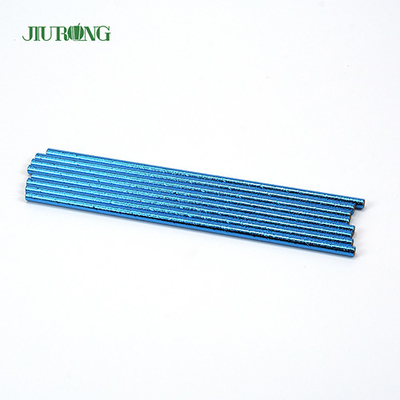 Le bleu a enduit le logo biodégradable de Straw Disposable Straight Tube Custom de papier