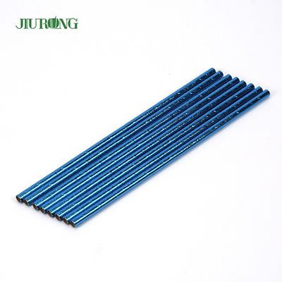 Le bleu a enduit le logo biodégradable de Straw Disposable Straight Tube Custom de papier