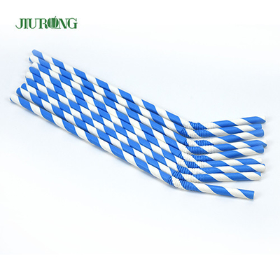 Catégorie comestible rayée bleue biodégradable de pailles à boire de papier de Bendy
