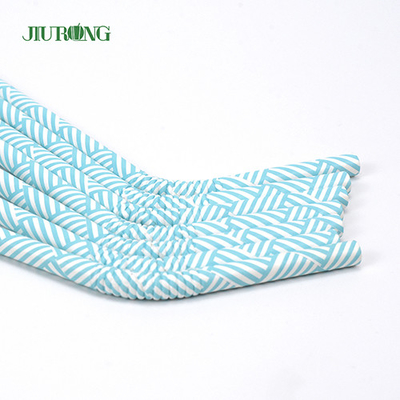 Paille de papier biodégradable jetable bleu-clair pliable 150mm pour le magasin de cadeaux