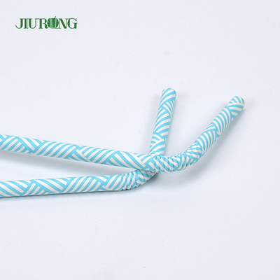 Paille de papier biodégradable jetable bleu-clair pliable 150mm pour le magasin de cadeaux