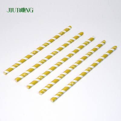 Catégorie comestible de papier biodégradable coloré des pailles 10*250mm d'emballage