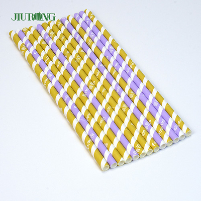 Catégorie comestible de papier biodégradable coloré des pailles 10*250mm d'emballage