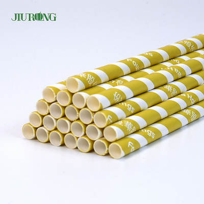 Catégorie comestible de papier biodégradable coloré des pailles 10*250mm d'emballage