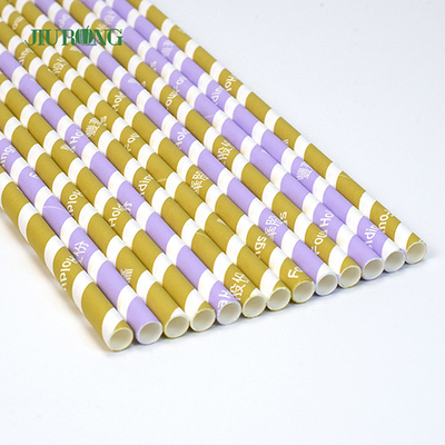 Catégorie comestible de papier biodégradable coloré des pailles 10*250mm d'emballage