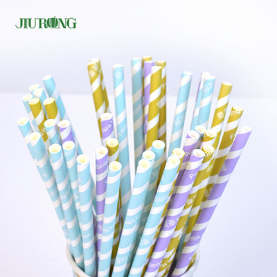 Catégorie comestible écologique de la paille 6*140mm de papier biodégradable de couleur solide