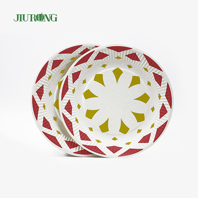 Revêtement UV sulfurisé biodégradable de plaques à papier de diamètre de Papier d'emballage 9inch 30cm